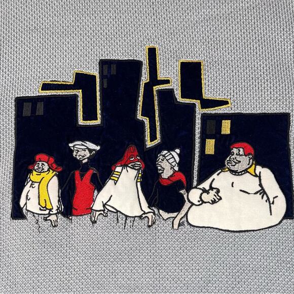 Vintage 90"s Rare Fubu Platinum Fat Albert Sweater Mens 1X Junkyard Gang Velvet - Picture 3 of 16